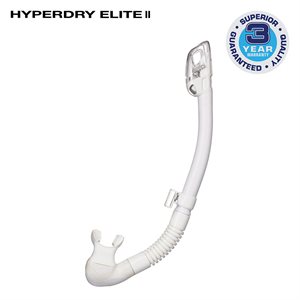 HYPERDRY ELITE II SNORKEL - WHITE / WHITE SILICONE